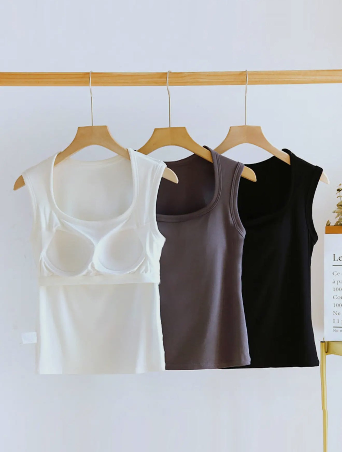Cainah Cotton Blend Built-In Bra Top