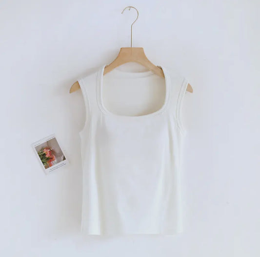 Cainah Cotton Blend Built-In Bra Top