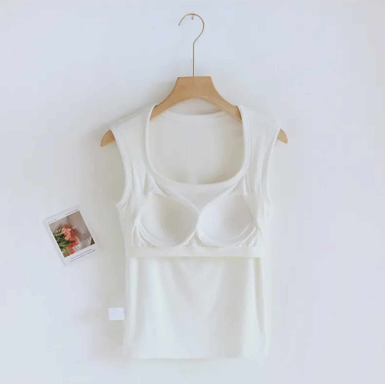 Cainah Cotton Blend Built-In Bra Top