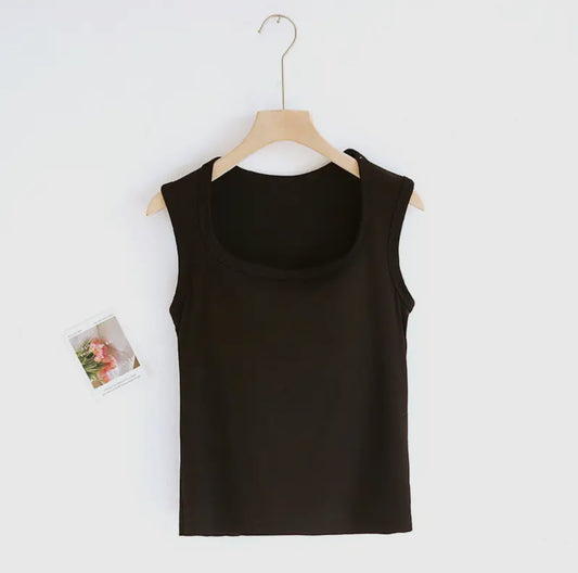 Cainah Cotton Blend Built-In Bra Top